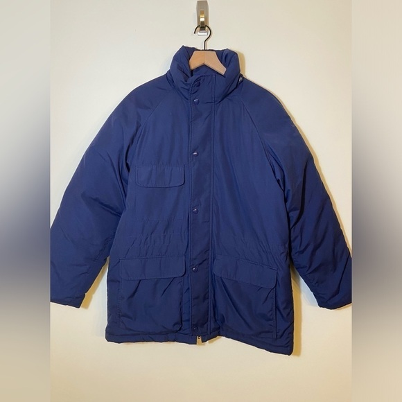 Eddie Bauer Premium Quality Goose Down Parka Men's Medium Blue Puffer Jacket